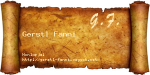 Gerstl Fanni névjegykártya